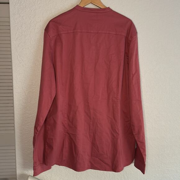NEW ASOS 3XL Longline Button Down Shirt Grandpa Y2K 90s Cotton Mandarin Collar - Picture 6 of 8